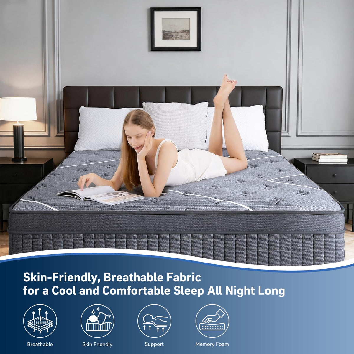 12 Inch Gel Memory Foam Hybrid Mattress O97506