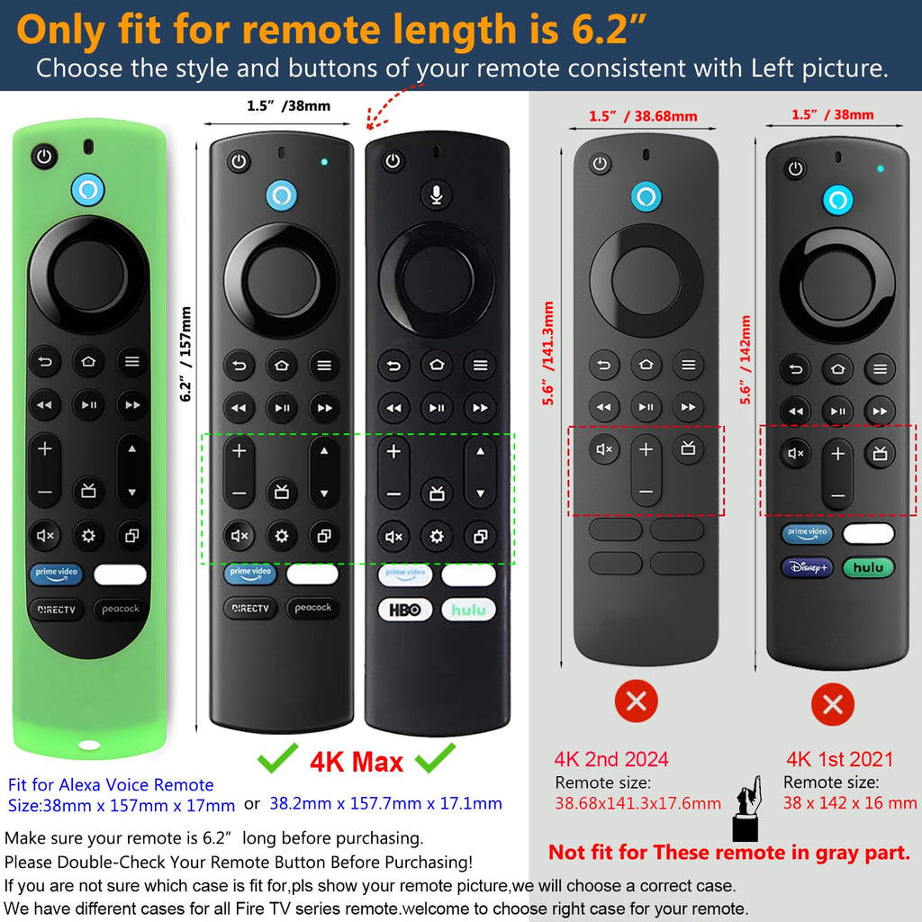 Silicone Remote Case 2pcs Nightglow Green and Blue C6492