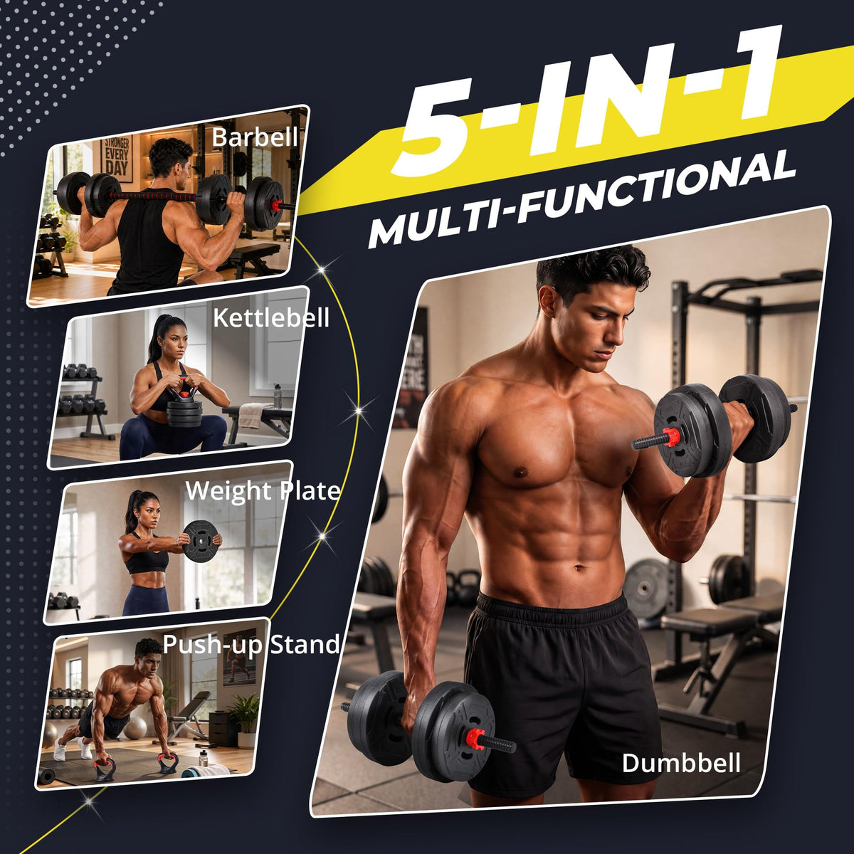 Adjustable Dumbbell Set with Connector B53001