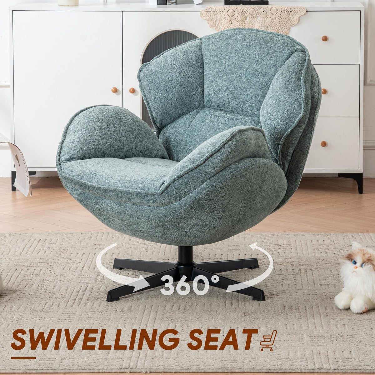 Green Swivel Accent Chair Set of 2 O757921