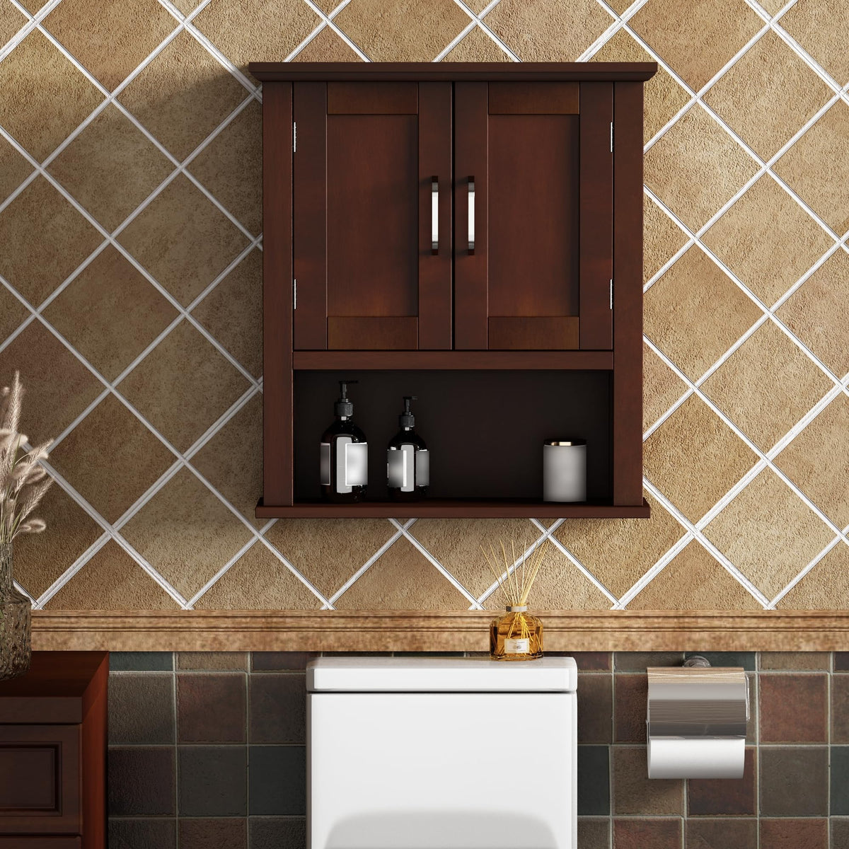 Wood Bathroom Wall Cabinet with Door Z45202