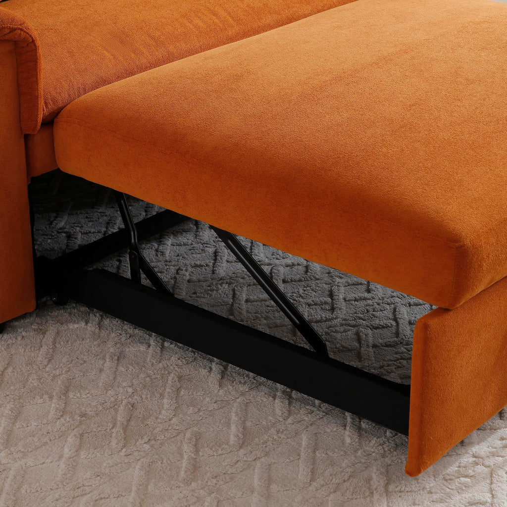 Orange Velvet Sleeper Sofa Y912