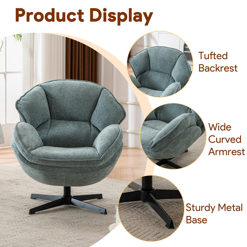 Green Swivel Accent Chair Set of 2 O757921