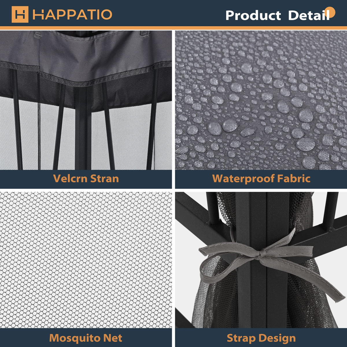10' X 12' Outdoor Patio Gazebo with Double Roof and Mosquito Netting X7337