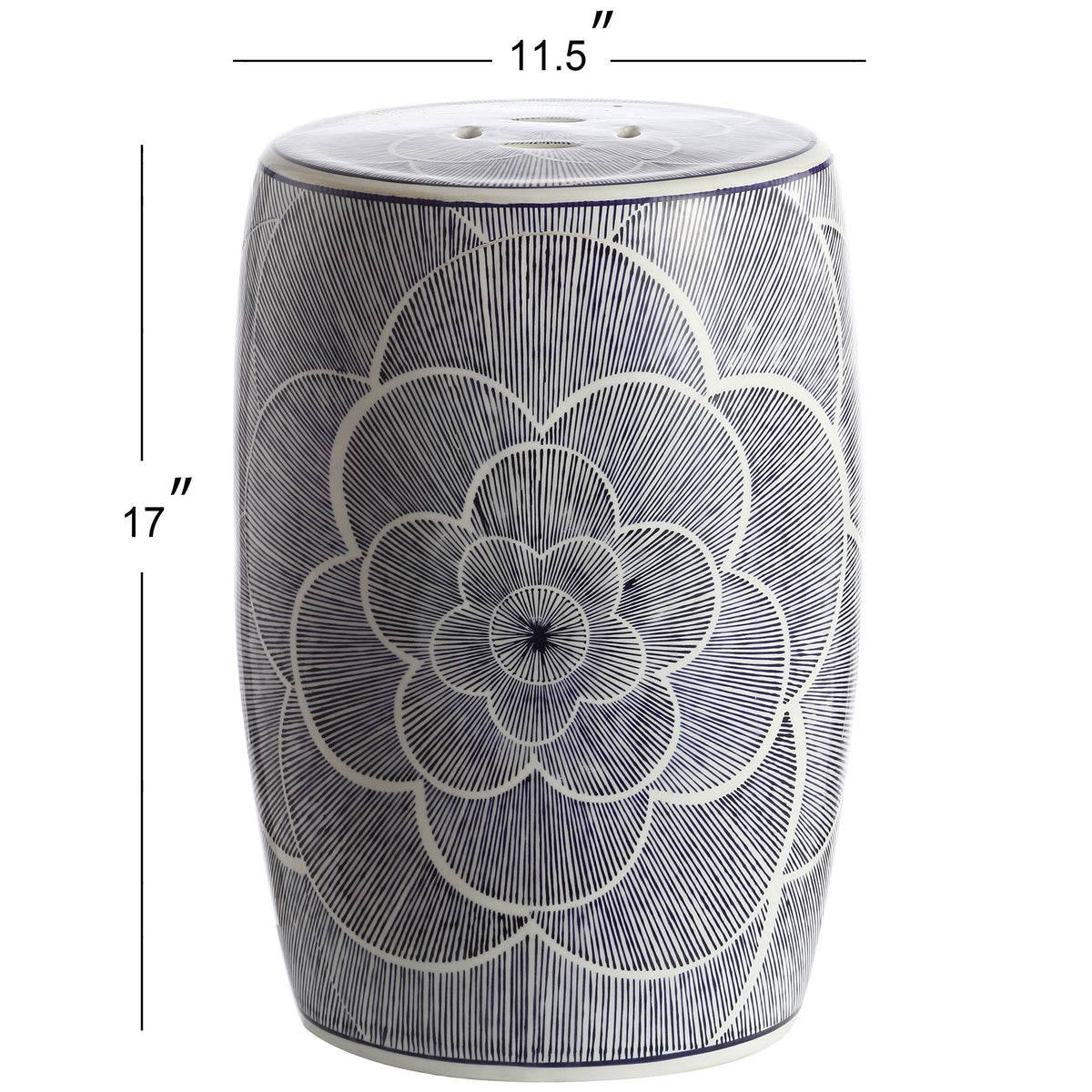Ceramic Drum Garden Stool Side Table D417352