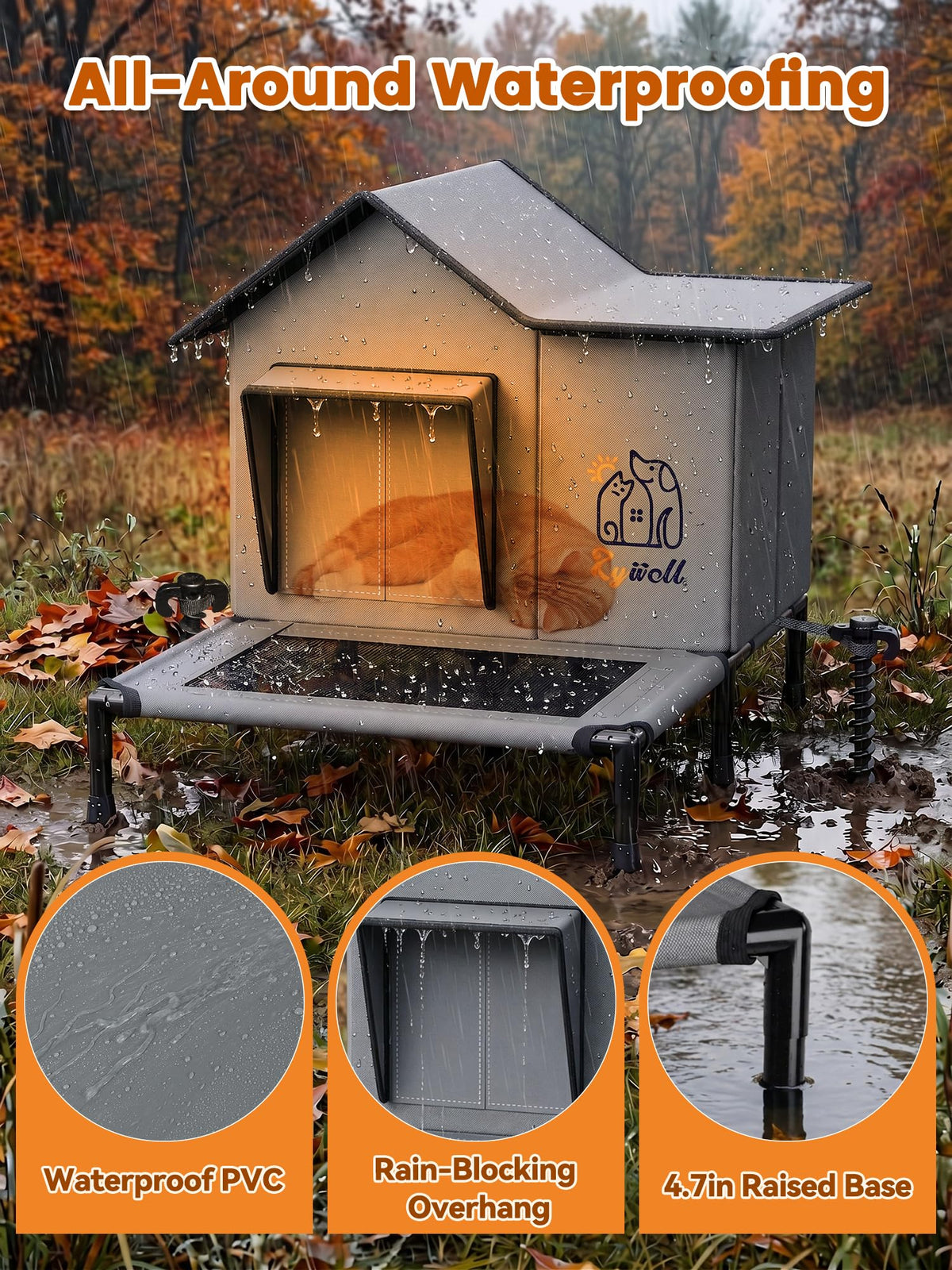 Heated Weatherproof Insulated Outdoor Cat House G1850
