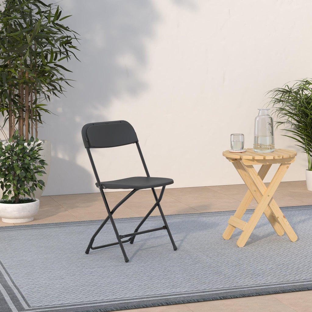 Black Plastic Folding Chair 10-Pack E856