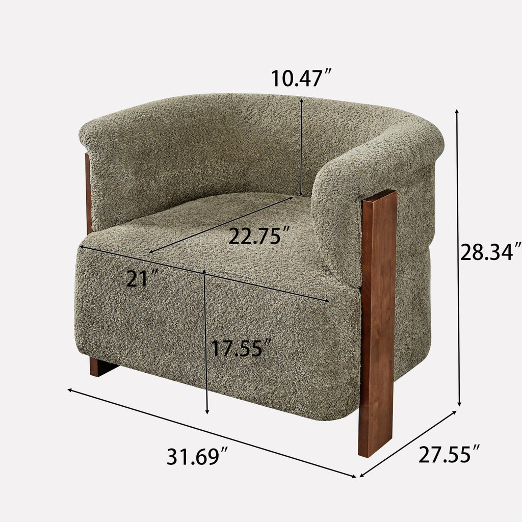 Boucle Upholstered Barrel Chairs Set of 2 K4741