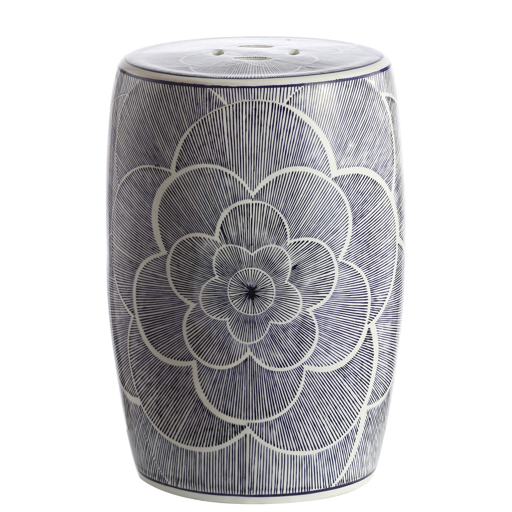 Ceramic Drum Garden Stool Side Table D417352