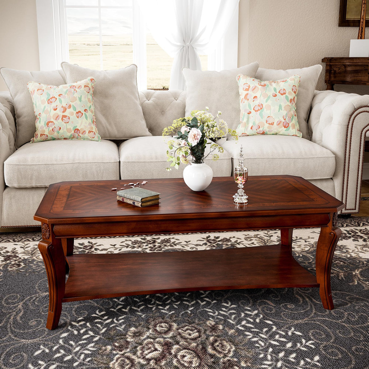 Set of 3 Solid Wood Coffee Table Q41427