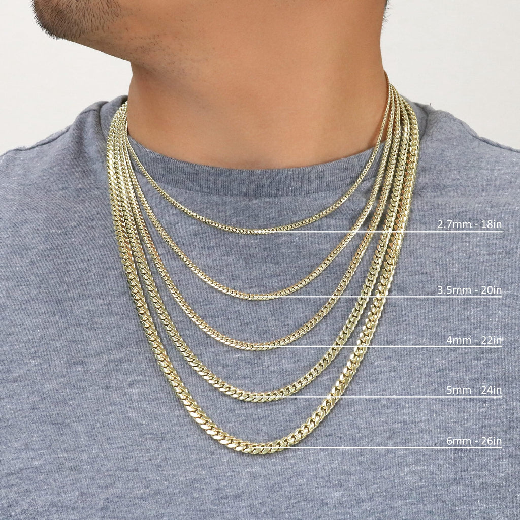10K Yellow Gold Cuban Link Chain Necklace S65734