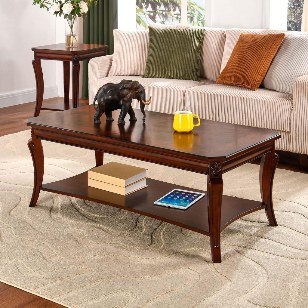 Set of 3 Solid Wood Coffee Table Q41427