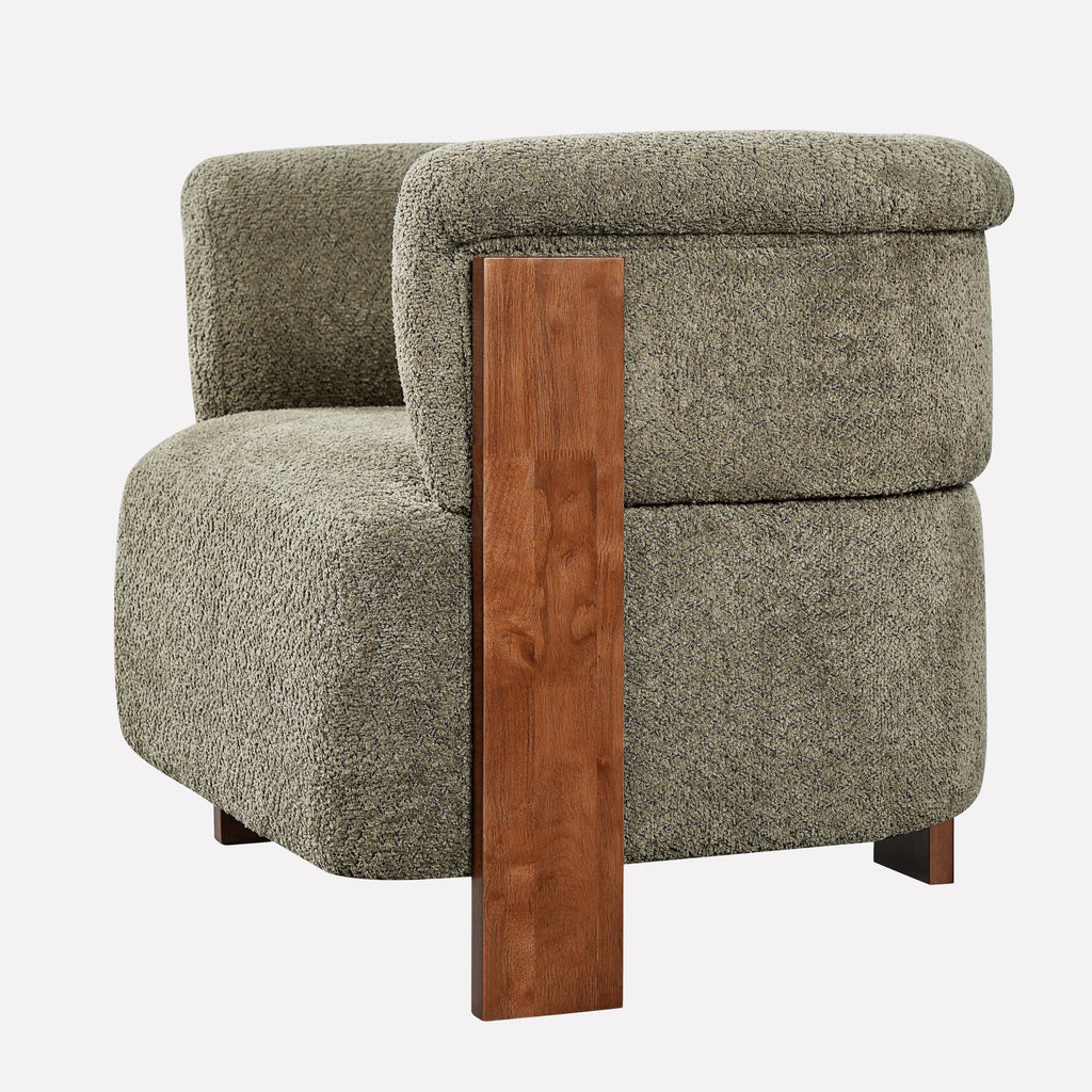Boucle Upholstered Barrel Chairs Set of 2 K4741