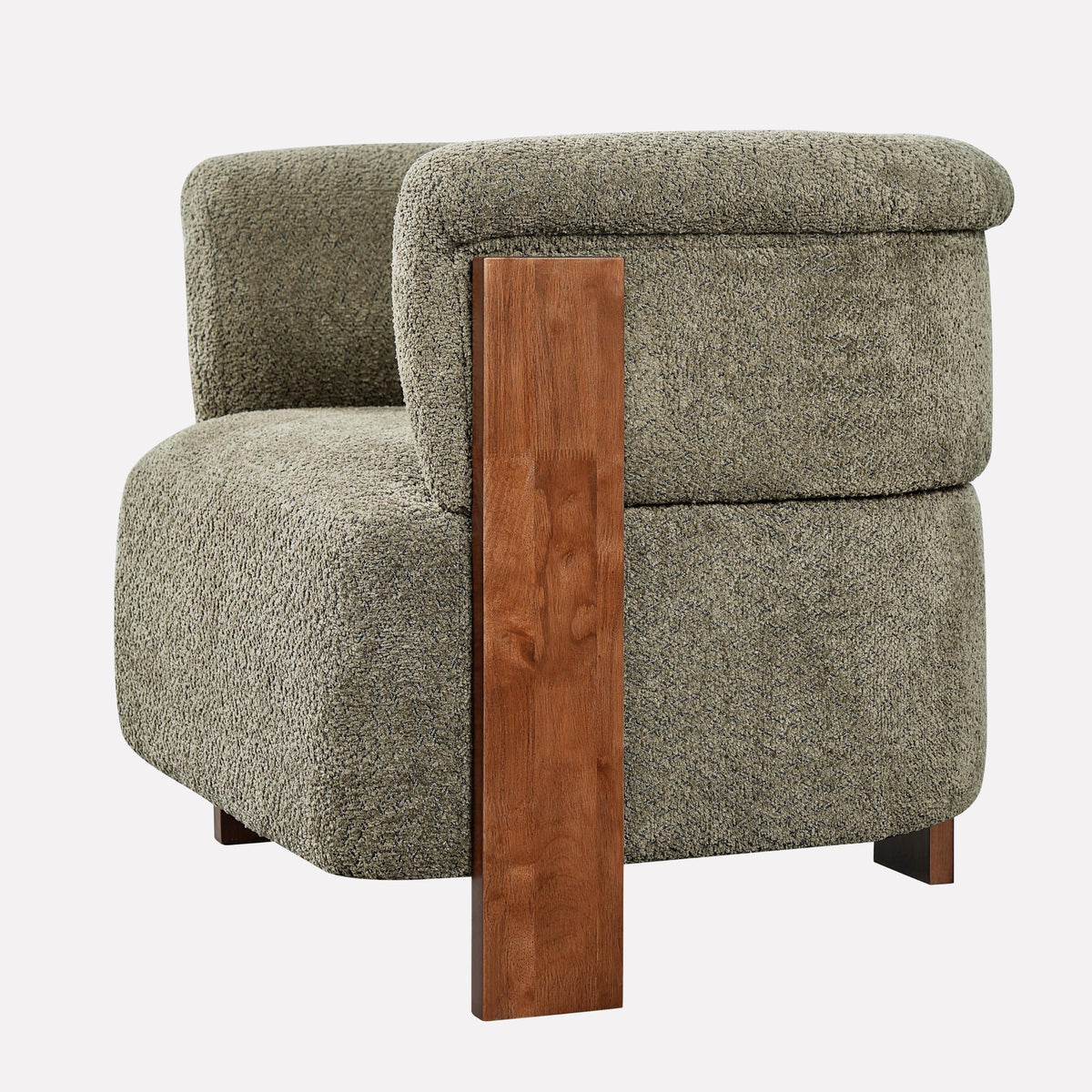 Boucle Upholstered Barrel Chairs Set of 2 K4741