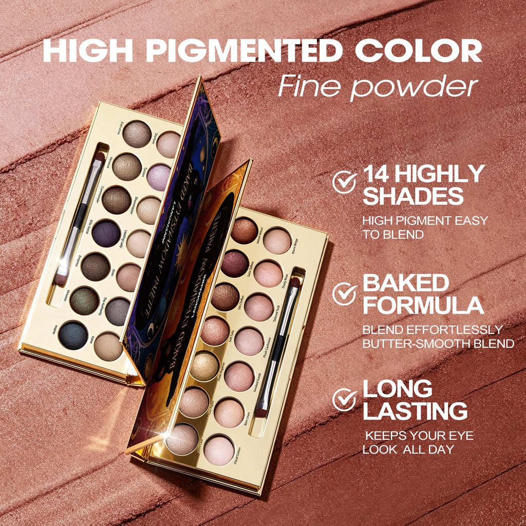 Baked Eyeshadow Palette, Matte & Shimmer N3674