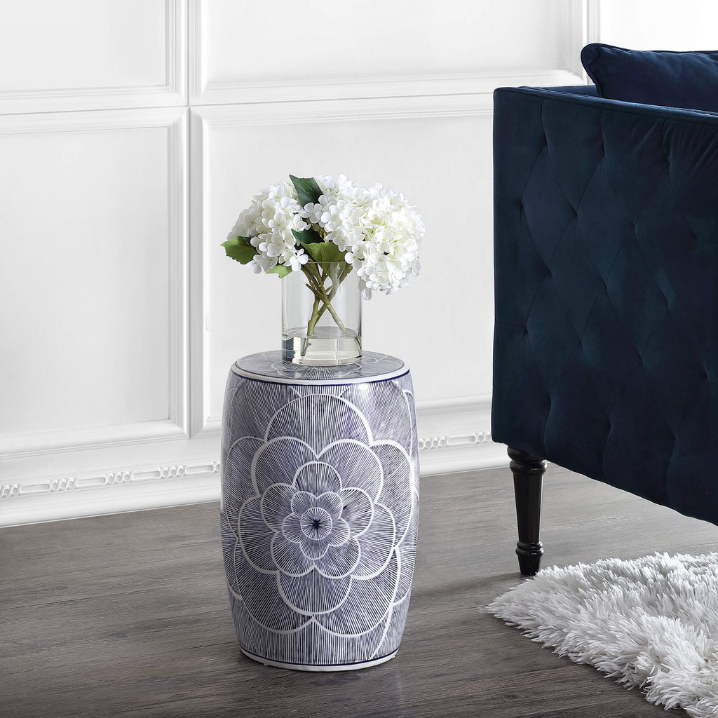 Ceramic Drum Garden Stool Side Table D417352