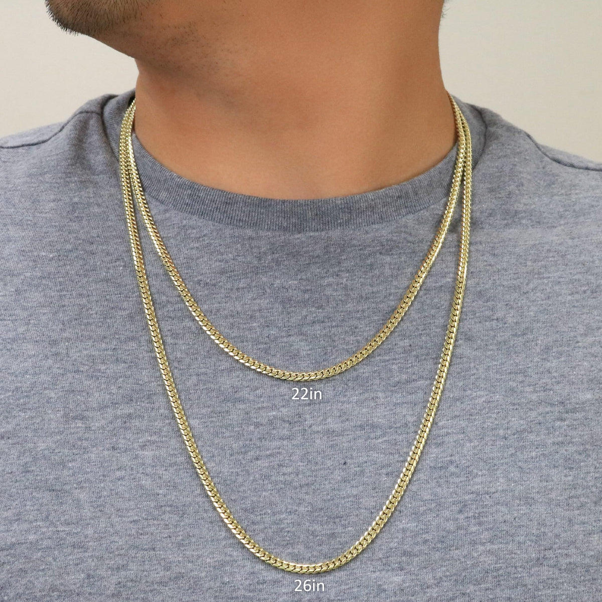 10K Yellow Gold Cuban Link Chain Necklace S65734