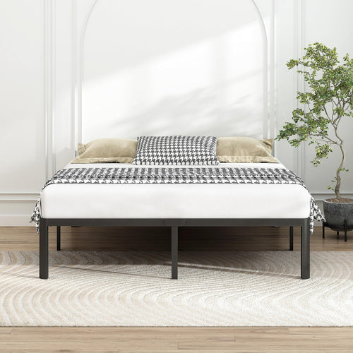 14 Inch Queen Size Black Metal Platform Bed Frame V491252