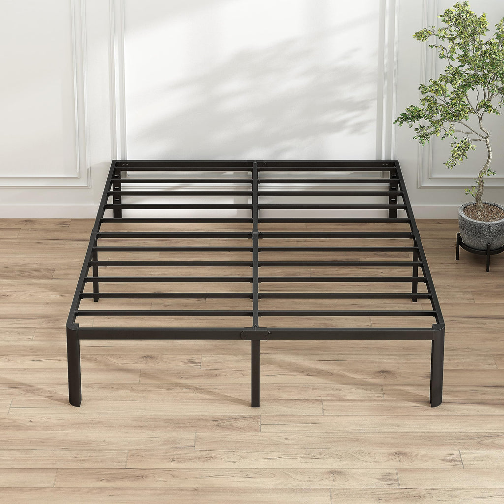 14 Inch Queen Size Black Metal Platform Bed Frame V491252