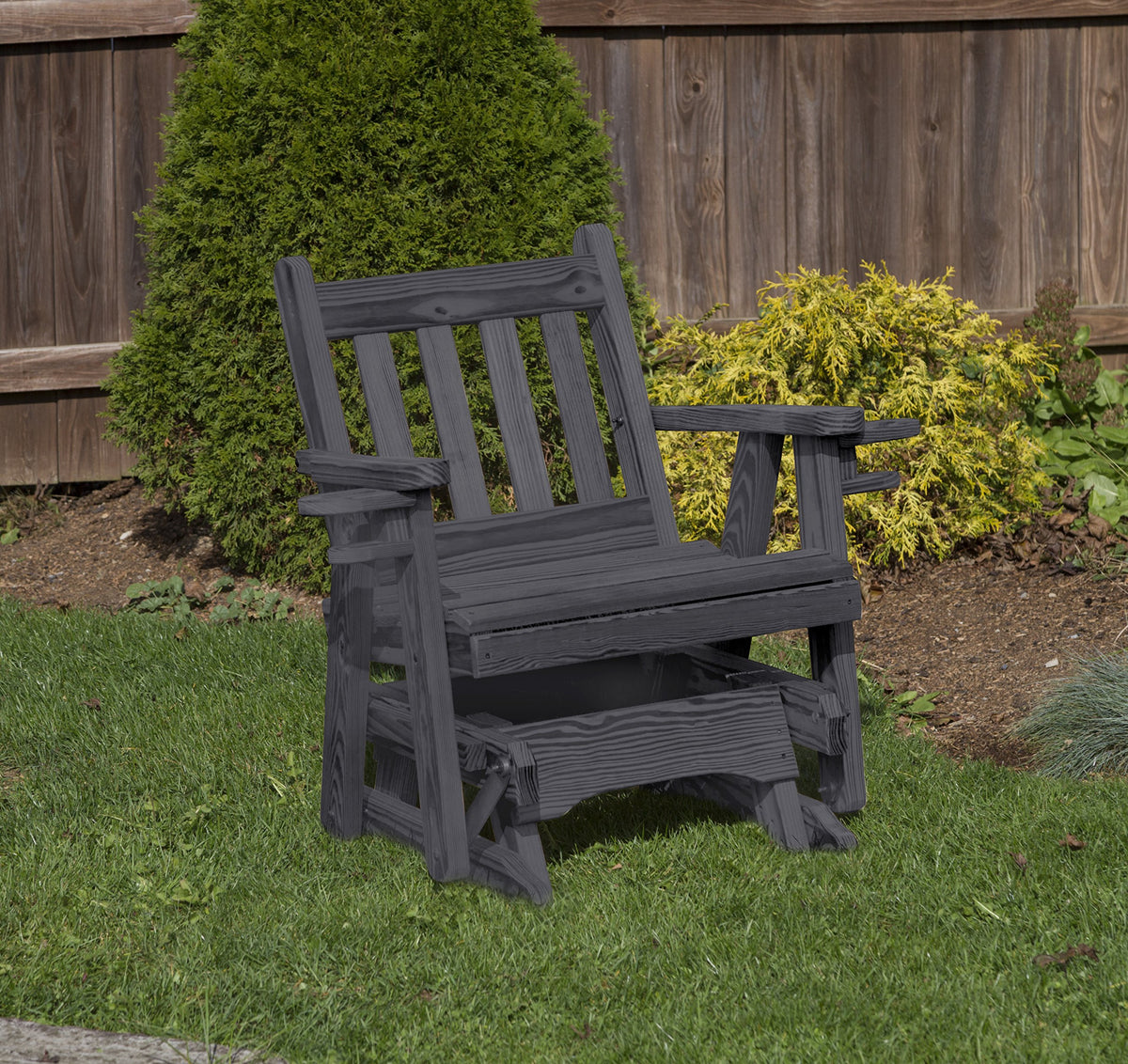 Black Outdoor Glider Chair with Cup Holders C919