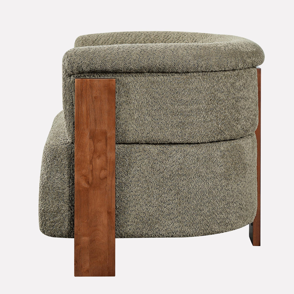 Boucle Upholstered Barrel Chairs Set of 2 K4741