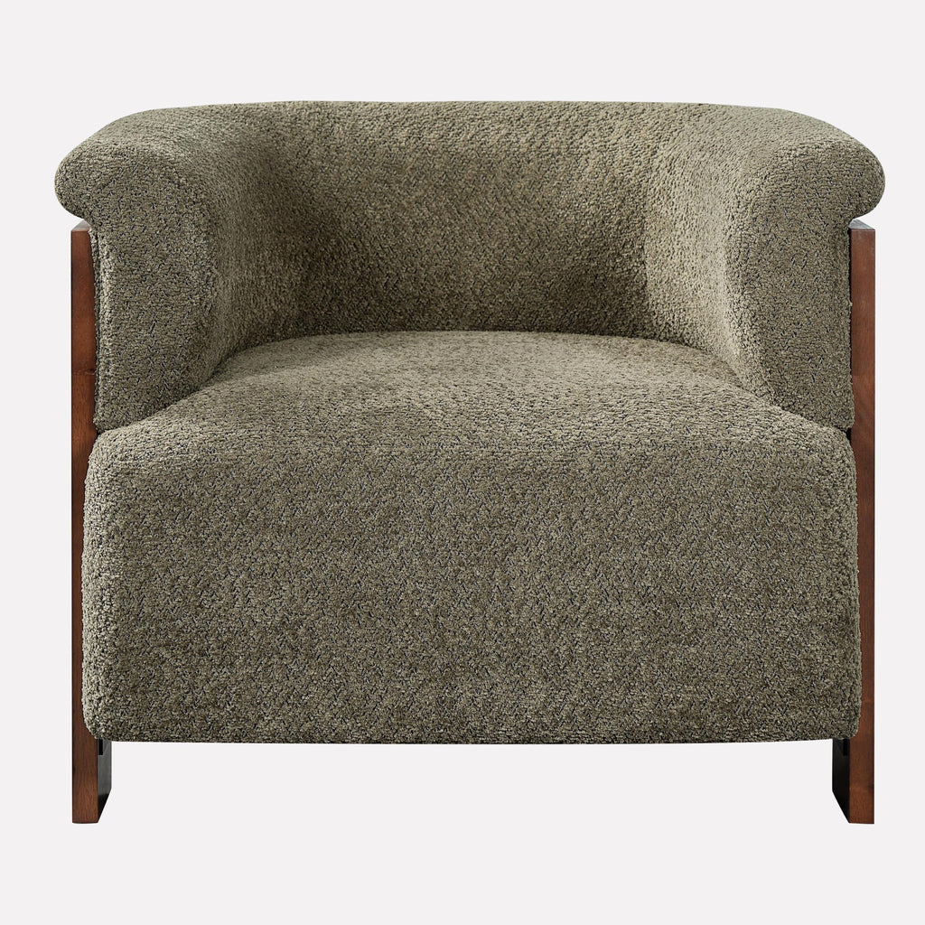 Boucle Upholstered Barrel Chairs Set of 2 K4741